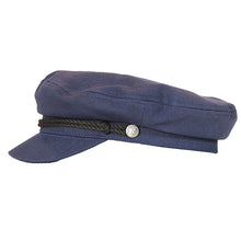 Load image into Gallery viewer, Black Carlisle Hats skipper cap made of cotton, featuring a classic fisherman style with a small 55-56cm fit.