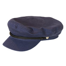 Load image into Gallery viewer, Black cotton Fisherman Cap by Carlisle Hats featuring a small brim and classic skipper style.