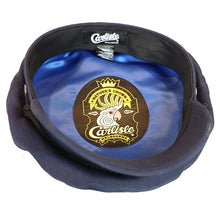 Load image into Gallery viewer, Black cotton fisherman cap by Carlisle Hats, small size 55-56cm, featuring a classic skipper style with a rounded crown and short brim.
