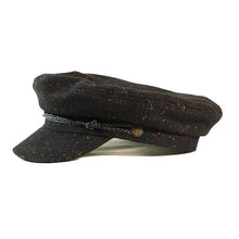 Load image into Gallery viewer, Carlisle Hats Skipper Cap in wool fleck, a classic grey fisherman cap with a textured wool pattern and structured brim.