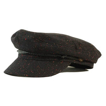 Load image into Gallery viewer, Carlisle Hats wool fleck fisherman cap, Skipper Cap style in small size, grey with a textured wool pattern.