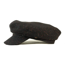 Load image into Gallery viewer, Carlisle Hats fisherman cap in grey wool fleck, classic skipper style with a rounded crown and short brim for nautical look.