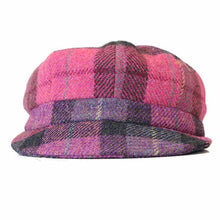 Load image into Gallery viewer, Harris Tweed Baker boy cap by Carlisle Hats featuring classic plaid pattern and structured brim in natural wool fabric.