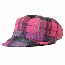 Load image into Gallery viewer, Carlisle Hats Harris Tweed Baker boy cap with classic plaid pattern and snug fit, made from textured wool fabric.