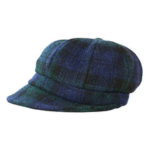 Load image into Gallery viewer, Carlisle Hats Harris Tweed Baker boy cap featuring classic checkered pattern and rounded crown for vintage style.