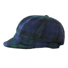 Load image into Gallery viewer, Green Harris Tweed Baker Boy Cap by Carlisle Hats featuring classic check pattern and vintage style.