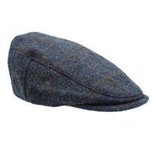 Load image into Gallery viewer, Carlisle Hats Highland Harris Tweed flat cap showcasing classic tweed fabric and stylish, rounded design.