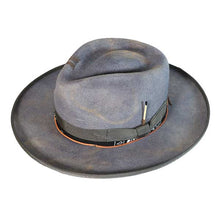 Load image into Gallery viewer, Carlisle Hats Camden Street Fedora in Burnt Steel with Pencil Curl, stylish hat with a classic fedora shape and textured brim.