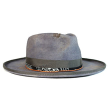 Load image into Gallery viewer, Carlisle Hats Camden Street Fedora in burnt steel with pencil curl design, showing the stylish hat with a wide brim and textured finish.