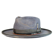 Load image into Gallery viewer, Carlisle Hats Camden Street Fedora in Burnt Steel with Pencil Curl, stylish wide-brim hat for men and women.