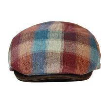 Load image into Gallery viewer, Carlisle Hats Italian Ivy Cap in Bordeaux silk checkered pattern, classic flat cap with stylish checkered design.
