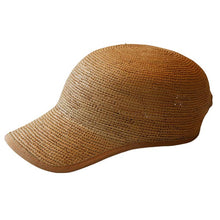 Load image into Gallery viewer, Carlisle Hats straw ivy flat cap with a curved brim and woven straw texture, perfect for casual outdoor wear.