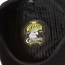 Load image into Gallery viewer, Black cotton drill Ivy flat cap by Carlisle Hats, featuring a classic newsboy style with a rounded crown and short brim.