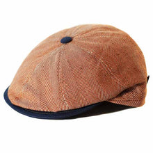 Load image into Gallery viewer, Carlisle Hats Harry Linen Italian-made 8-panel newsboy cap in garnet, stylish driving cap with a classic design.