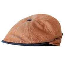 Load image into Gallery viewer, Carlisle Hats Harry Linen Italian-made 8-panel newsboy driving cap in garnet, featuring a classic style and linen fabric.