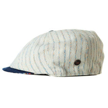 Load image into Gallery viewer, Lloyd Ivory Stripe Summer Italian Linen Newsboy Cap by Carlisle Hats featuring a classic round shape and breathable linen fabric.