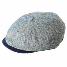 Load image into Gallery viewer, Carlisle Hats Frankie Linen Italian Made Baker Boy Cap, small size 56cm, navy blue newsboy cap with classic styling.