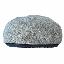 Load image into Gallery viewer, Carlisle Hats Frankie linen Italian-made baker boy cap, newsboy style in marine color, 56cm size, lightweight and stylish.