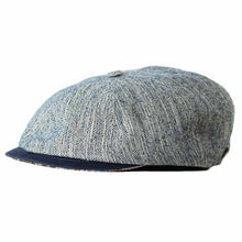 Load image into Gallery viewer, Carlisle Hats Frankie linen Italian-made baker boy cap, newsboy style in marine blue with small 56cm size, stylish and lightweight.