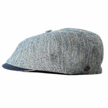 Load image into Gallery viewer, Carlisle Hats Frankie Linen Italian Made Baker Boy Cap, newsboy style with a marine blue color and small 56cm size.
