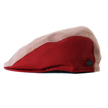 Load image into Gallery viewer, Italian-made Liam linen herringbone flat cap by Carlisle Hats, featuring yellow fabric and classic newsboy style for summer wear.