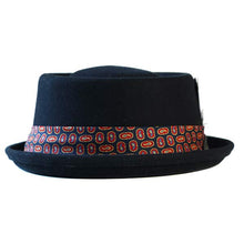 Load image into Gallery viewer, Blue Two Face Pork Pie hat by Carlisle Hats, featuring a classic shape and stylish two-tone design.