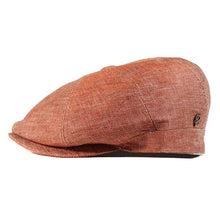 Load image into Gallery viewer, Italian made linen newsboy cap by Carlisle Hats, featuring a classic style with a breathable linen fabric and a rounded brim.