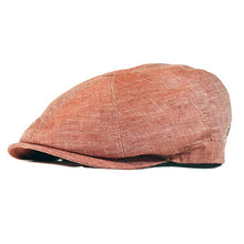 Load image into Gallery viewer, Italian-made linen newsboy cap by Carlisle Hats featuring a classic style and breathable linen fabric in neutral tones.