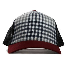 Load image into Gallery viewer, Check Burgundy Australian Made Trucker Cap