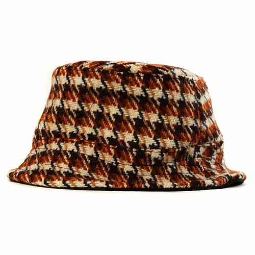 Houndstooth Brown Bucket Hat