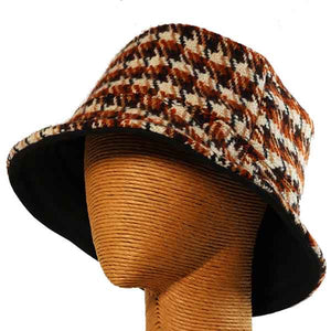 Houndstooth Brown Bucket Hat