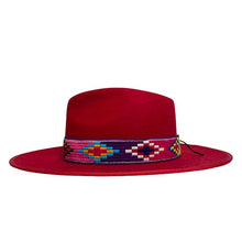 Load image into Gallery viewer, Camden Street Fedora Red Aztec