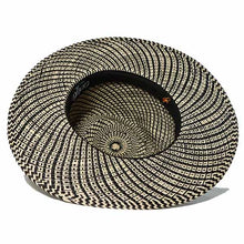 Load image into Gallery viewer, Black and natural wide brim Camden Panama straw hat by Carlisle Hats, showing the stylish design and breathable straw material.