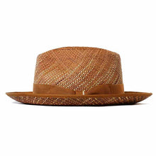 Load image into Gallery viewer, Carlisle Hats Elwood Panama Straw hat in golden tan with a wide brim and woven texture, perfect for sun protection and stylish outdoor wear.