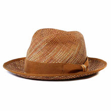 Load image into Gallery viewer, Carlisle Hats Elwood Panama straw hat in golden tan with a wide brim and woven texture, perfect for sun protection and stylish wear.