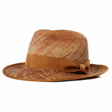 Load image into Gallery viewer, Carlisle Hats Elwood Panama straw hat in golden tan with a wide brim and classic design, ideal for sun protection and stylish wear.