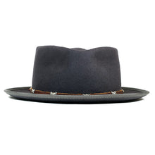 Load image into Gallery viewer, Grey Diamond Crown Low Top Fedora by Carlisle Hats featuring a stylish, classic design and a comfortable fit.