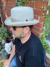 Load image into Gallery viewer, Carlisle Hats Johnny Royale Homburg in stone, 55cm, classic men's formal hat with a wide brim and elegant design.
