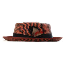 Load image into Gallery viewer, Medium brim amber Panama straw pork pie hat by Carlisle Hats, featuring a classic style and woven straw texture.