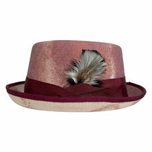 Load image into Gallery viewer, Carlisle Hats Pork Pie hat in marble dye with rust color, 55cm, featuring a classic style and textured fabric.
