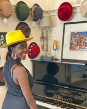 Load image into Gallery viewer, Carlisle Hats Sun God Fedora with wide brim and classic design in natural straw, size 55cm, perfect for sunny days.
