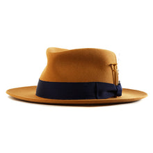 Load image into Gallery viewer, Carlisle Hats Fitzroy Street Fedora in whiskey color, featuring a classic wide brim and stylish design, size 55cm.