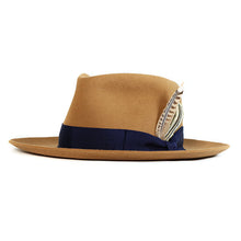 Load image into Gallery viewer, Carlisle Hats Fitzroy Street Fedora in whiskey color, featuring a classic wide brim and stylish design for men.