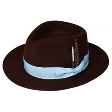 Load image into Gallery viewer, Whiskey Fitzroy Street Fedora by Carlisle Hats featuring a classic wide brim and stylish design in natural straw material.