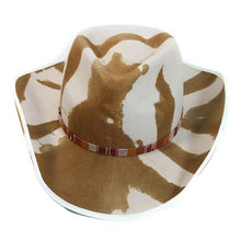 Load image into Gallery viewer, Carlisle Hats Camden Cowboy hat with marble dye finish, featuring a wide brim and decorative band, crafted for Western style.