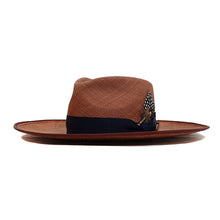 Load image into Gallery viewer, Carlisle Hats Camden Panama straw fedora in tan with a wide brim and classic design, perfect for stylish sun protection.