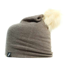 Load image into Gallery viewer, Australian Made Wool Pom Pom Beanie by Carlisle Hats in mocha, featuring a cozy wool knit with a playful pom pom on top.