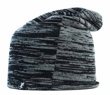 Load image into Gallery viewer, Australian Made Wool Beanie by Carlisle Hats, long marl style in black, featuring soft, warm wool for winter comfort.