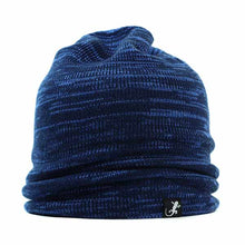 Load image into Gallery viewer, Australian Made Wool Beanie by Carlisle Hats, long marl black beanie with a cozy, warm knit design.