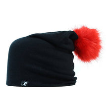 Load image into Gallery viewer, Australian Made Carlisle Hats wool pom pom beanie with colorful knit pattern and cozy fit for cold weather.